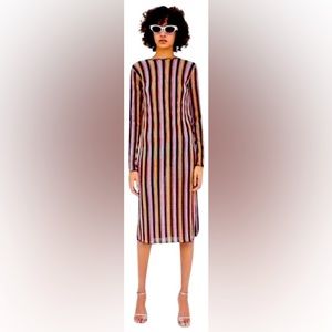Zara multi-colored semi sheer dress